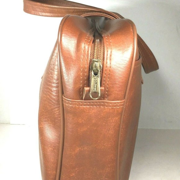 Mr Roberts RARE Vtg Brown Faux Leather Briefcase - Picture 6 of 12